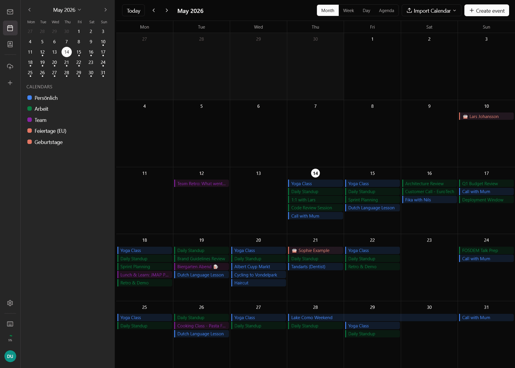 Calendar · month