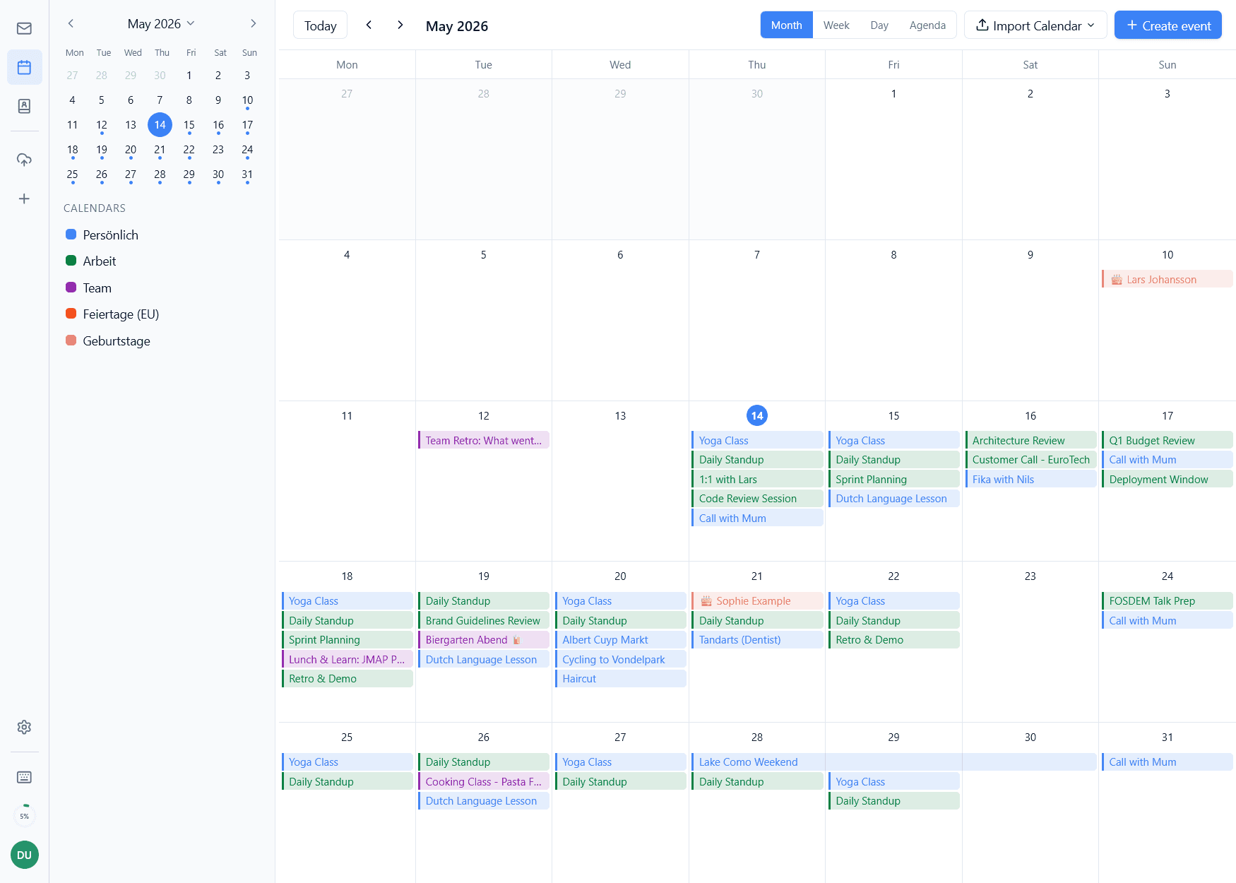 Calendar · month