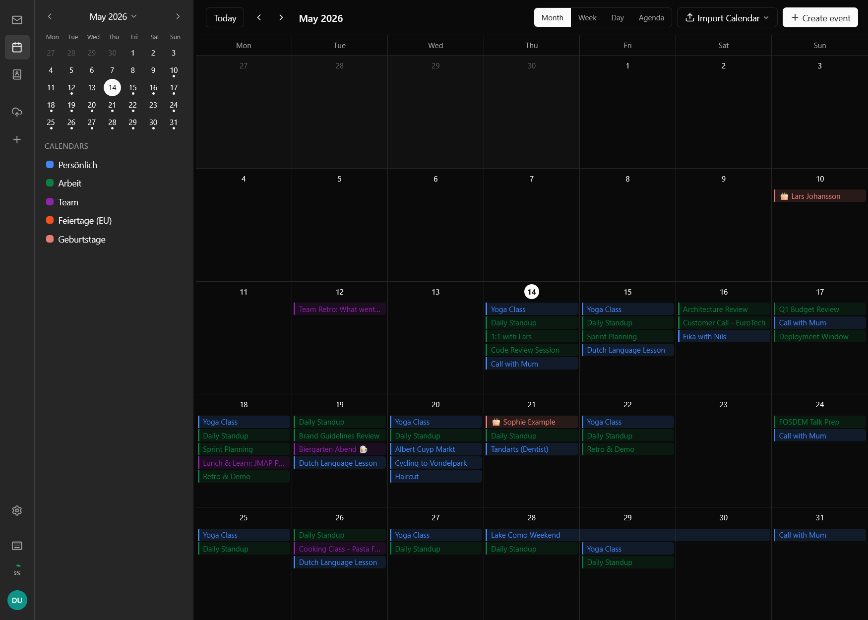 Bulwark calendar month view