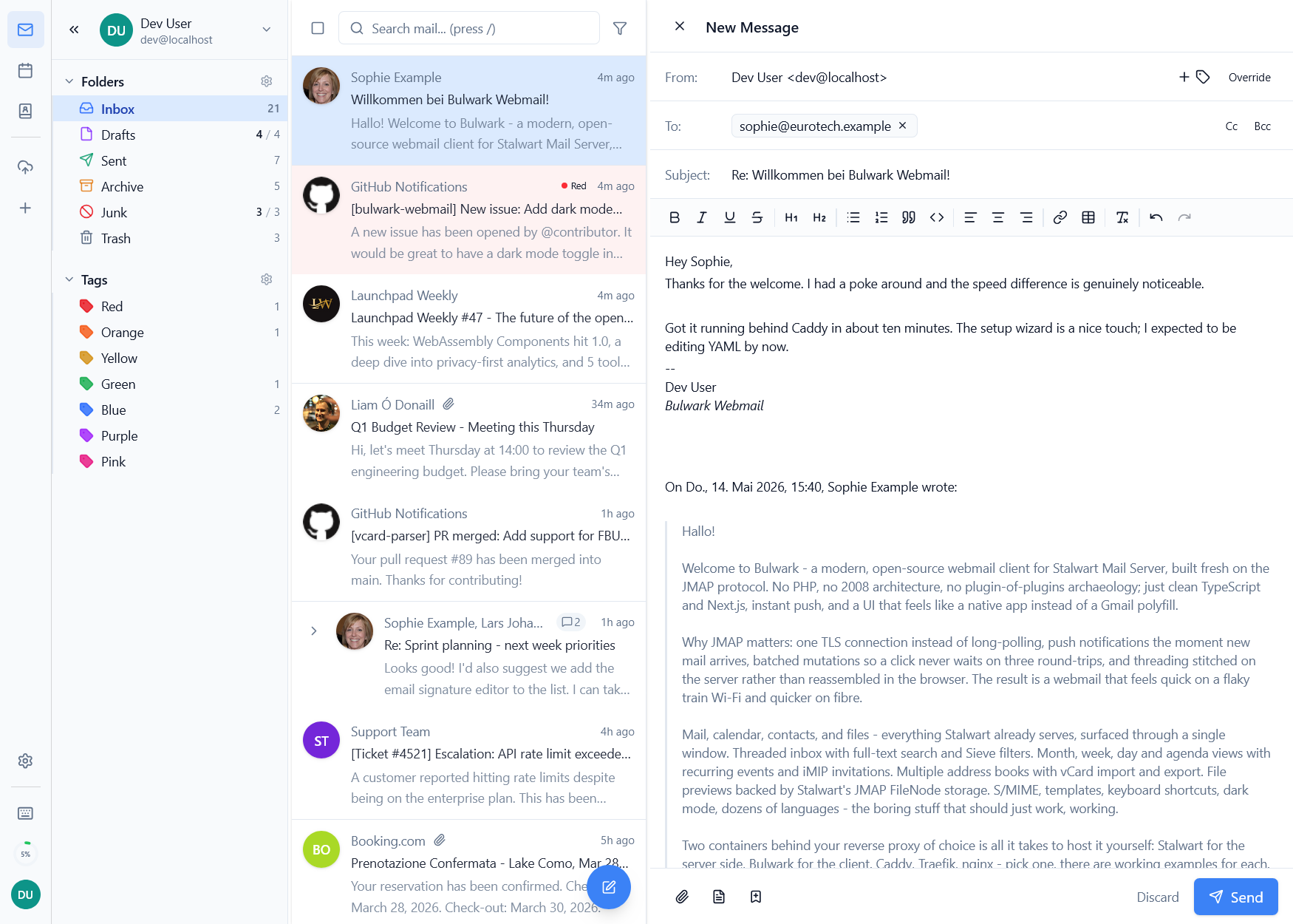 Bulwark email composer